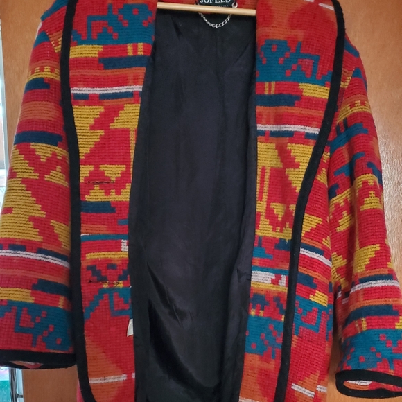Jofeld Vintage Aztec Blanket Jacket, Size Adult Medium - Picture 10 of 13